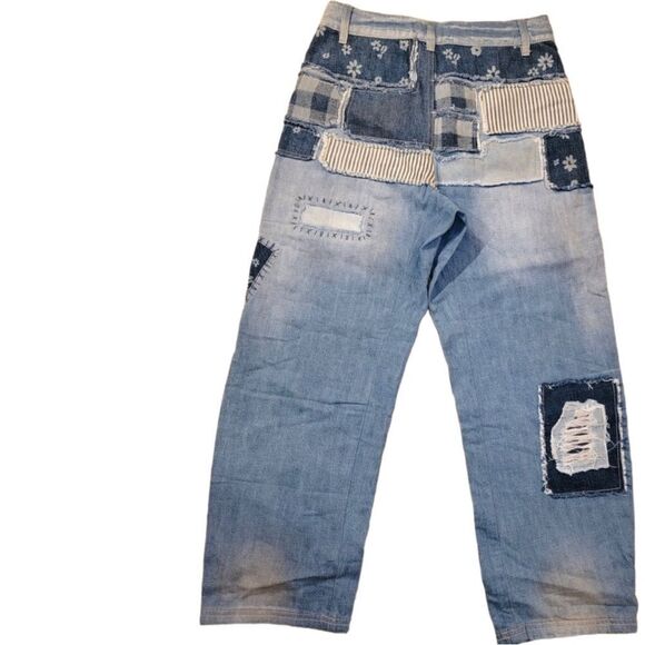 NWT Free People We The free Azale Daisy Patchwork jeans size 30 - Picture 6 of 10